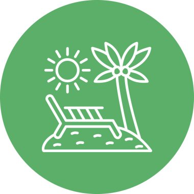 Plaj Web ikonu vektör illüstrasyonu