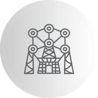 Atomium Seyahat Tarihi Yer İmleri web simgesi vektör çizimi