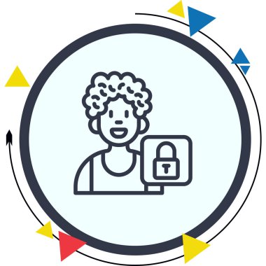 kilit web simge vektör çizim