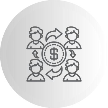 Para Dağıtım web simgesi vektör illüstrasyonu