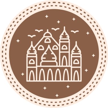 Saint Web ikon vektör illüstrasyonunun Katedrali