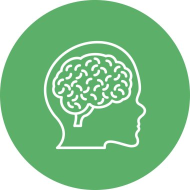 Beyin satırı simgesi, vektör çizim