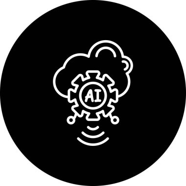 Yapay zeka satırı simgesi, vektör çizim