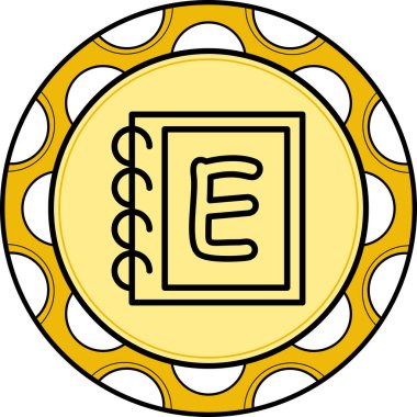 Büyük harf E Web simgesi vektör illüstrasyonu