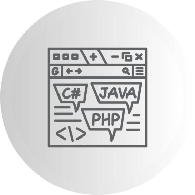 Kodlama Dili Web simgesi vektör çizimi