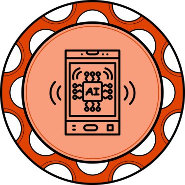 Devre kartlı mikroçip simgesi. Doğrusal ve siluet biçimi.