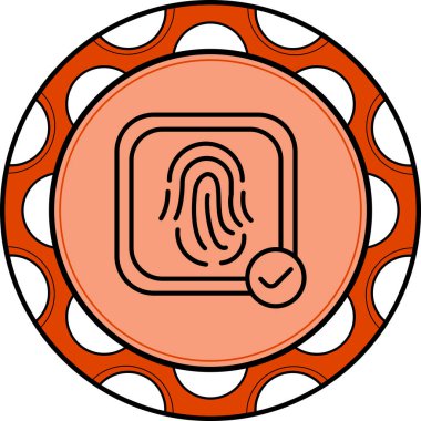 Biyometrik Tanıma simgesi vektör illüstrasyonu