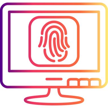 Parmak izi Çizgisi Simgesi Beyaz Arkaplanda İzole Edildi  