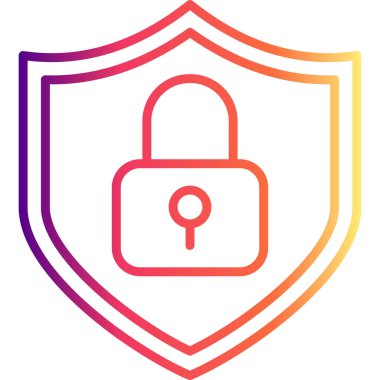 Siber Güvenlik Web simgesi vektör çizimi