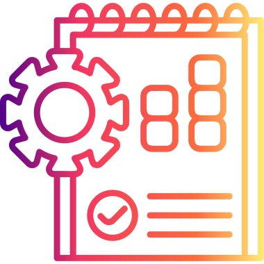 Proje Yönetimi web simgesi vektör illüstrasyonu