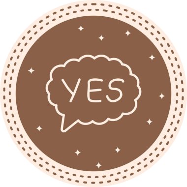 Konuşma balonu çizgisi simgesi, metin basit illüstrasyonlu web etiketi