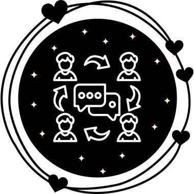 Commuication web simgesi vektör çizimi