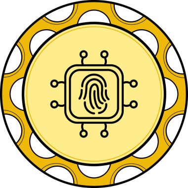 Biyometrik web simgesi vektör çizimi