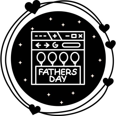 Babalar Günü için web sayfası ve logo. Basit simge