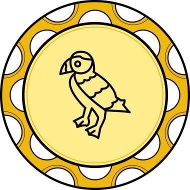 Puffin kuş simgesi vektör çizimi tasarımı