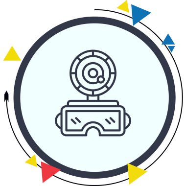 Sanal Gerçeklik Gözlüğü Web simgesi, vektör illüstrasyonu       