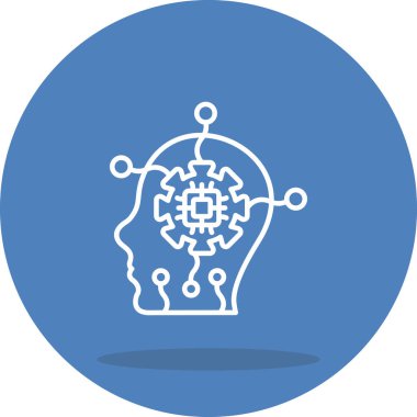 Sayborg. Web simgesi basit illüstrasyon