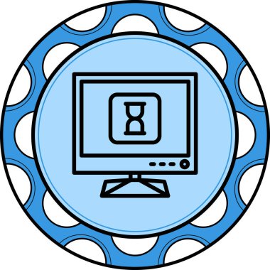 Kum saati. Web simgesi basit illüstrasyon