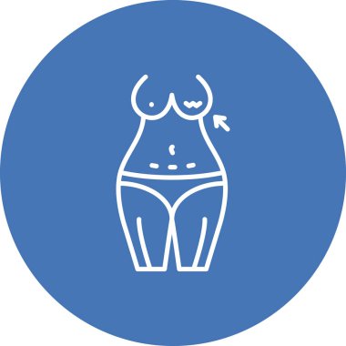 Göğüs simgesi basit düz illüstrasyon