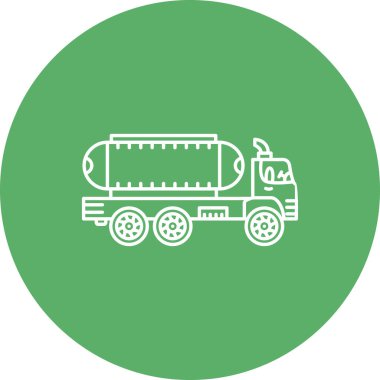 Karavanına büyük yatay silindirik bir tank monte edilmiş bir tanker ikonu..