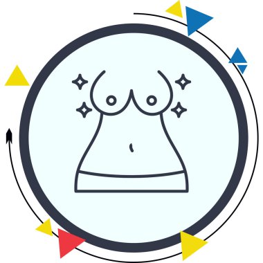 Göğüs simgesi basit düz illüstrasyon