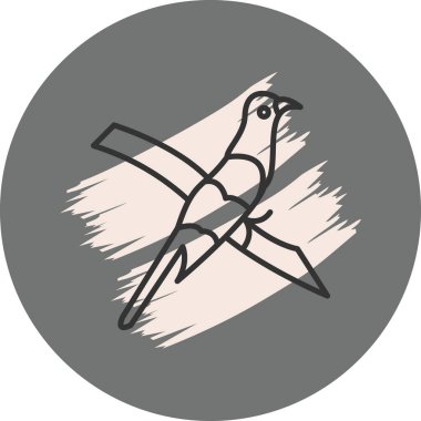 Sarı gagalı Cuckoo simgesi vektör illüstrasyon tasarımı