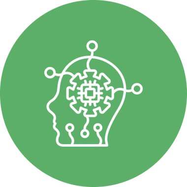 Sayborg. Web simgesi basit illüstrasyon