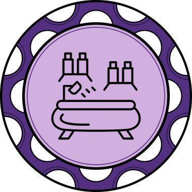 Küvet ikonu, basit düz çizim