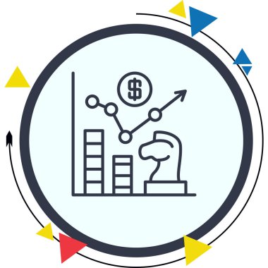 Strateji modern simgesinin vektör çizimi