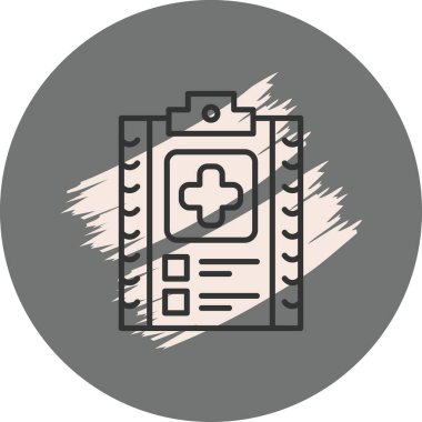 Bu tıbbi pano illüstrasyonu, haç ve kare içeren bir sağlık kontrol listesi içeren uygulamalar veya web sayfaları için uygundur..