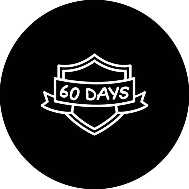 60 Gün simgesi, uygulamalar ve web sayfaları için tasarlanmış, 60 günlük rozet.
