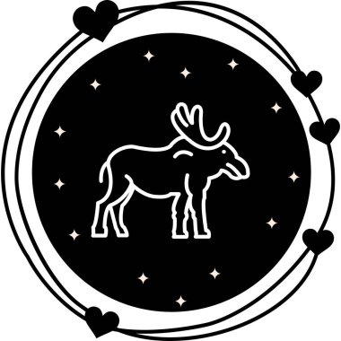 Geyik simgesi vektör çizimi tasarımı