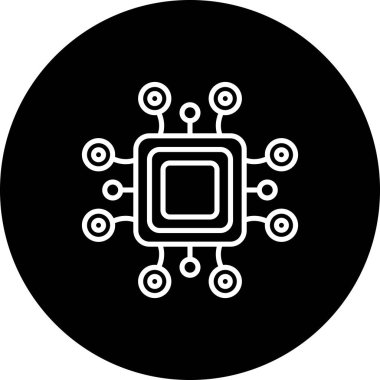 İşlemci Web simgesi vektör illüstrasyonu