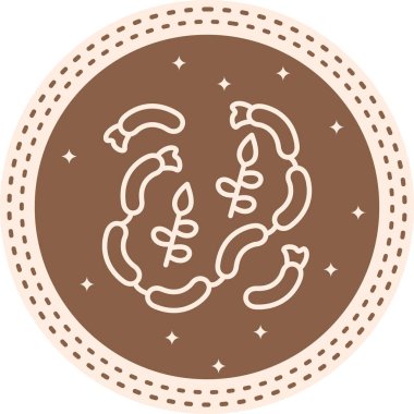 Sosis Hattı Simgesi, Beyaz Arkaplanda Basit Görüntü 