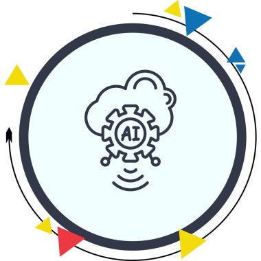 Yapay zeka satırı simgesi, vektör çizim