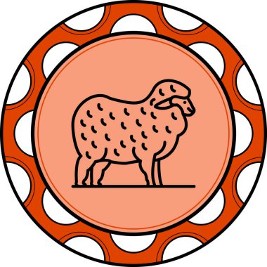 Koyun ikonu vektör illüstrasyon tasarımı