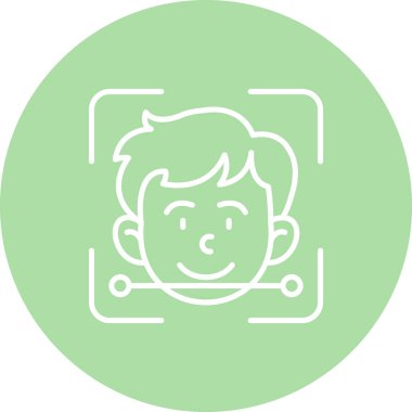 yüz tarama web simgesi vektör çizimi