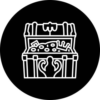 Hazine Para Kutusu Web simgesi vektör illüstrasyonu