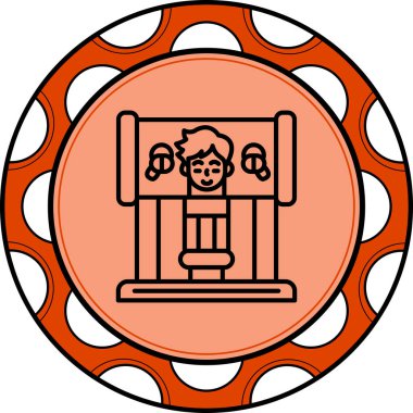 Pillory web cion vektör illüstrasyonu