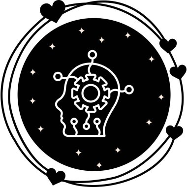 Yapay zeka satırı simgesi, vektör çizim