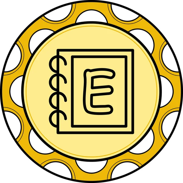 Büyük harf E Web simgesi vektör illüstrasyonu