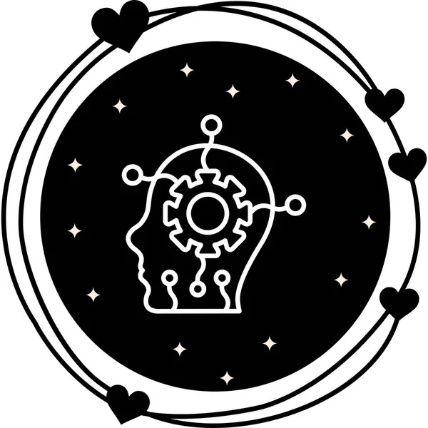 Yapay zeka satırı simgesi, vektör çizim