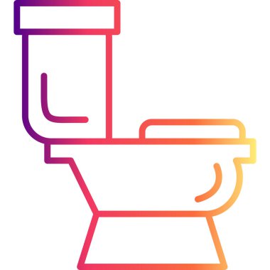 Minimalist çizgi simgesi, tankı ve koltuğu olan tek bir modern seramik tuvalet sergiler