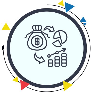 Yatırım konsepti simgesi, vektör illüstrasyonu basit tasarım