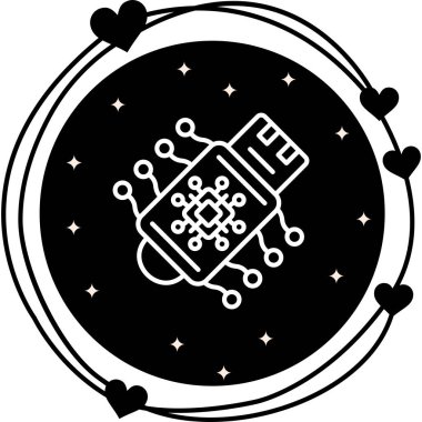 USB web simgesi, basit vektör illüstrasyonu