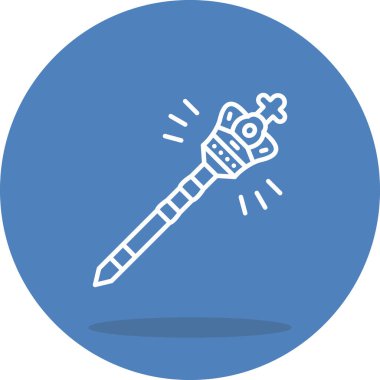 Kraliyet Monarşisi Asa Web ikonu vektör illüstrasyonu