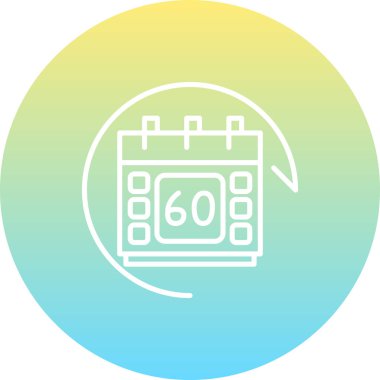 Takvim sayfasında 60 Gün. Basit web zamanlama simgesi