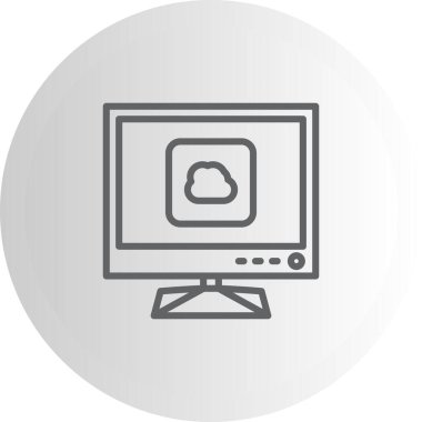 TV Bulutu Minimum Düz Kullanıcı Deneyimi Sembolü