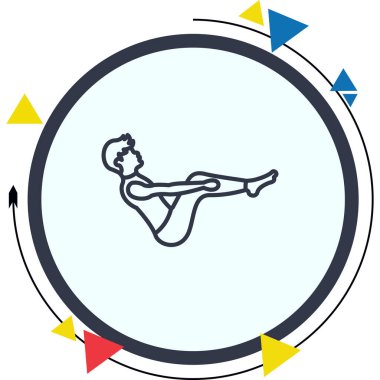 Yarı Bot Poz Simgesi. yoga dengesi duruşu