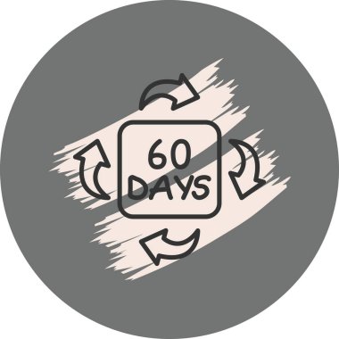 60 Gün Süre simgesi. Uygulama veya web sayfası rozeti